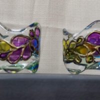 hand painted candle holders