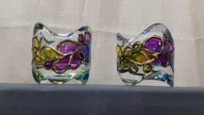 hand painted candle holders