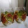 Sunflower Stemless Wine Glasses, Set of 2, Hand Painted - Image 5