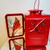 Hand painted candle holder ,red cardinal - Image 8