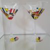Martini glasses Hand painted
