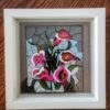 Stunning Hand Painted Calla Lilly faux stained glass with hanging / standing frame, Floral and Spring design, Mothers day gift - Image 6