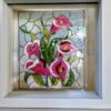 Stunning Hand Painted Calla Lilly faux stained glass with hanging / standing frame, Floral and Spring design, Mothers day gift - Image 7
