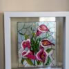 Stunning Hand Painted Calla Lilly faux stained glass with hanging / standing frame, Floral and Spring design, Mothers day gift - Image 8
