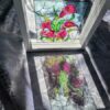 Stunning Hand Painted Calla Lilly faux stained glass with hanging / standing frame, Floral and Spring design, Mothers day gift - Image 2